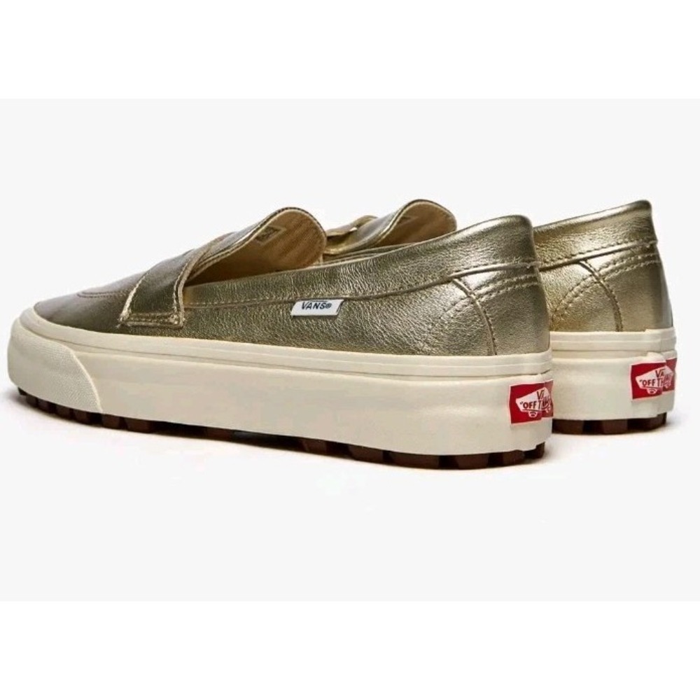 Vans Style 53 Soft Leather Light Gold Marshmallow Sz 6.5 Women's Metallic Skater